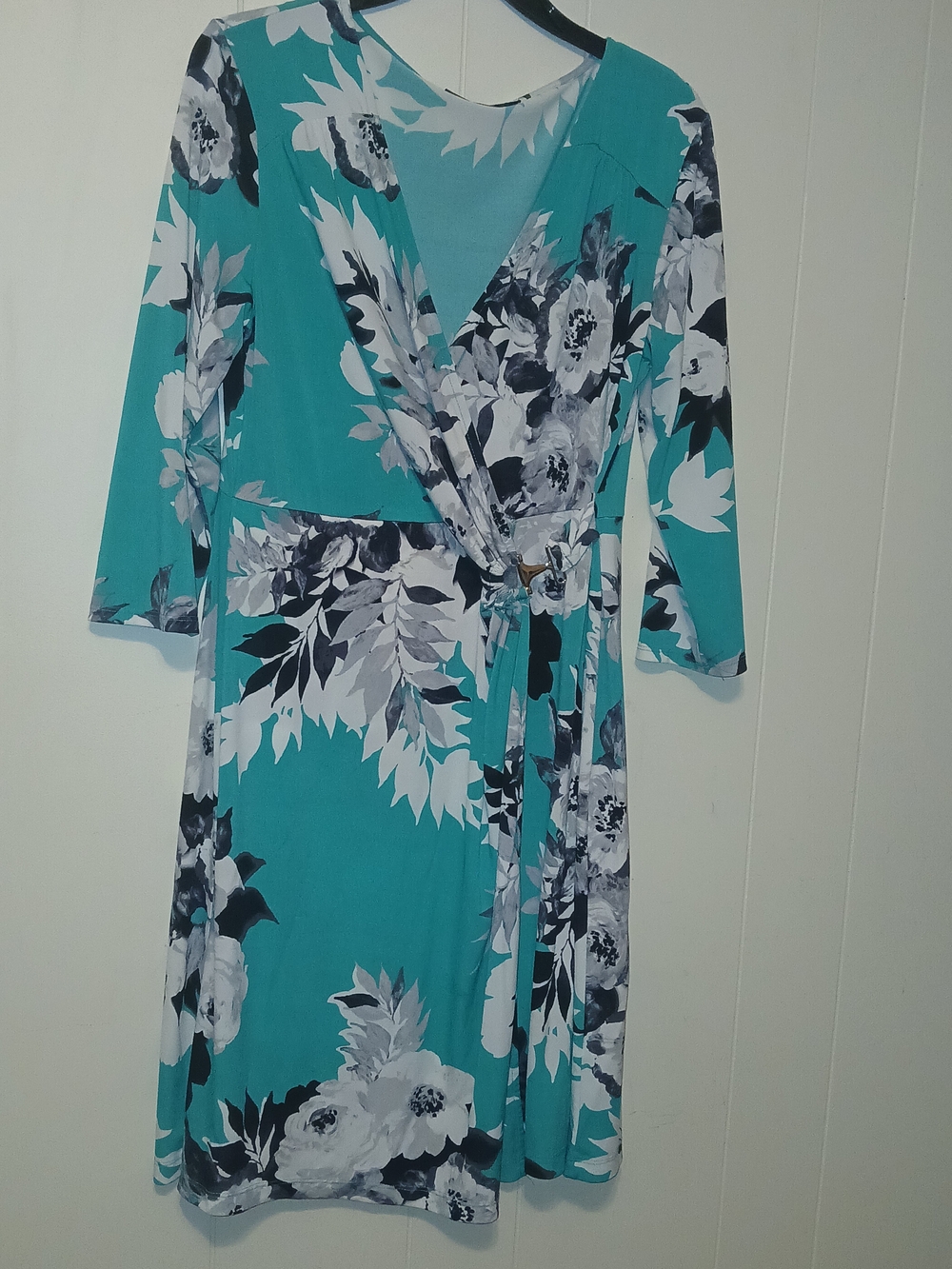 Apt. 9 Teal Floral Maxi Wrap Dress